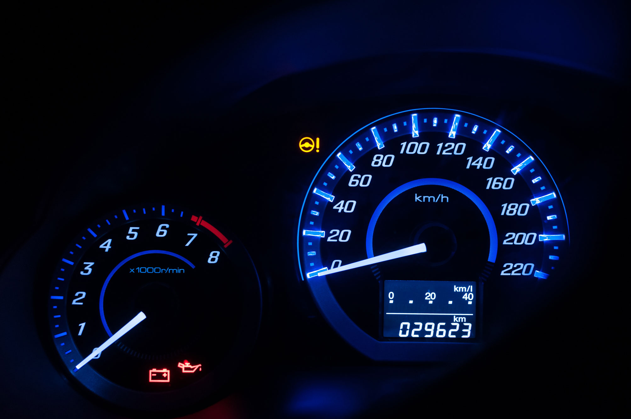 gauges on a car dashboard